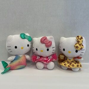 Hello Kitty by Sanrio Ty 6” set of 3 plush